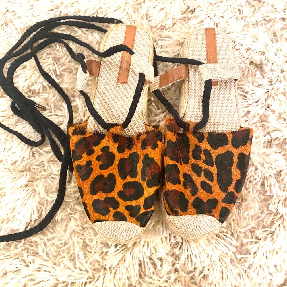Leopard flatform espadrilles